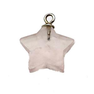 Rose Quartz pendant, faceted star, approx 13mm dia [GM14556]