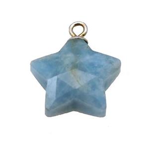 blue Apatite pendant, faceted star, approx 13mm dia [GM14558]