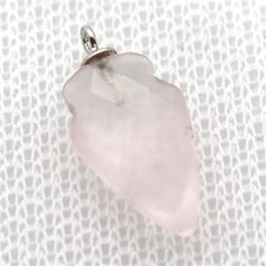 Rose Quartz pendant, faceted arrowhead, approx 9-15mm [GM14563]