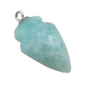 green Amazonite pendant, faceted arrowhead, approx 9-15mm [GM14565]