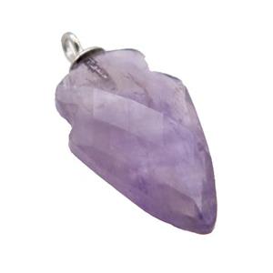 purple Amethyst pendant, faceted arrowhead, approx 9-15mm [GM14567]