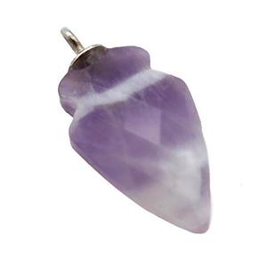 Dogteeth Amethyst pendant, faceted arrowhead, approx 9-15mm [GM14568]