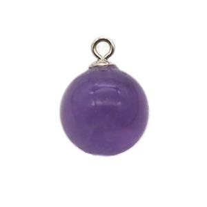 round purple Amethyst ball pendant, approx 10mm dia [GM14575]