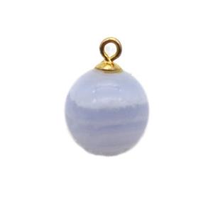 round blue lace agate ball pendant, approx 10mm dia [GM14579]