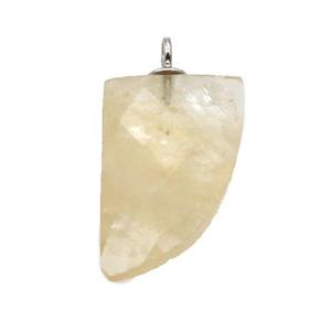 yellow Citrine pendant, faceted knife, approx 10-16mm [GM14611]