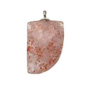 pink Strawberry Quartz pendant, faceted knife, approx 10-16mm [GM14612]