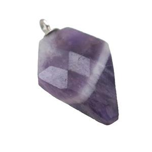 Dogtooth Amethyst pendant, faceted arrowhead, approx 11-16mm [GM14625]