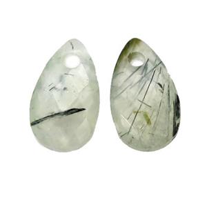green Prehnite pendant, faceted teardrop, approx 9-15mm [GM14630]