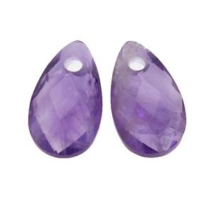 purple Amethyst pendant, faceted teardrop, approx 9-15mm [GM14632]