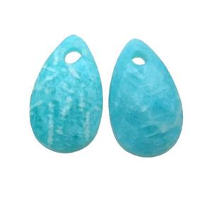 green Amazonite pendant, faceted teardrop, approx 9-15mm [GM14633]