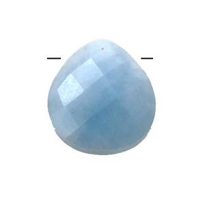 blue Aquamarine pendant, faceted teardrop, approx 13-14mm [GM14642]