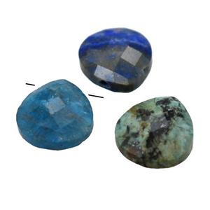 mix Gemstone pendant, faceted teardrop, approx 13-14mm [GM14649]