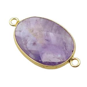 purple Amethyst oval connector, approx 17-22mm [GM14677]