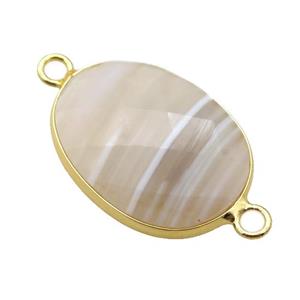 Botswana Agate oval connector, approx 17-22mm [GM14681]