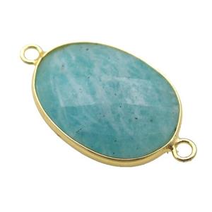 green Amazonite oval connector, approx 17-22mm [GM14685]