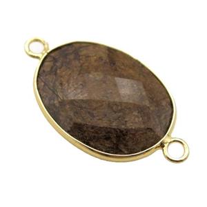 Bronzite oval connector, approx 17-22mm [GM14687]