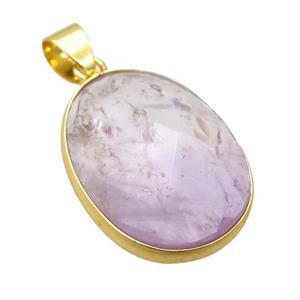 Amethyst oval pendant, approx 17-22mm [GM14693]