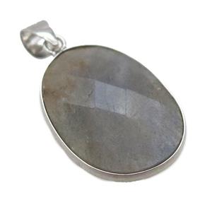 Labradorite oval pendant, approx 17-22mm [GM14704]