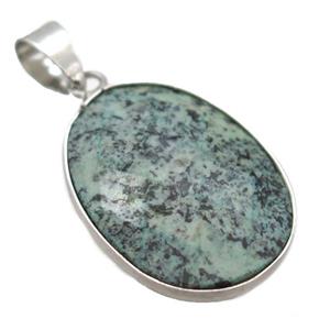 African Turquoise oval pendant, approx 17-22mm [GM14708]