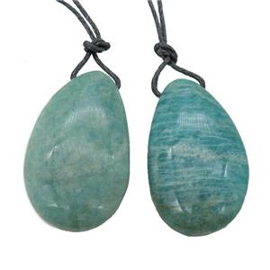 green Russian Amazonite pendant, freeform, approx 28-45mm [GM14713]