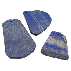 blue Lapis slice pendant, freeform, approx 40-70mm [GM14715]