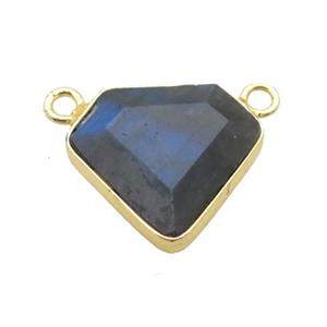 Labradorite polygon pendant with 2loops, approx 15-17mm [GM14716]
