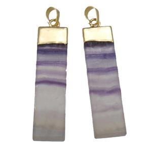 Fluorite rectangle pendant, approx 13-50mm [GM14734]