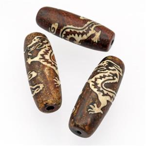 tibetan DZi Agate barrel beads, dragon, approx 14-40mm [GM14757]