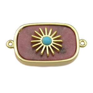 Rhodonite rectangle connector, approx 16-22mm [GM14762]