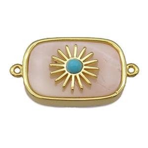 pink Queen Shell rectangle connector, approx 16-22mm [GM14763]