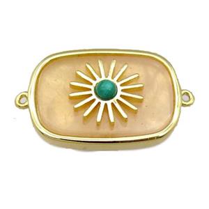Rose Quartz rectangle connector, approx 16-22mm [GM14765]