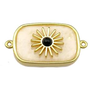 white Jasper rectangle connector, approx 16-22mm [GM14767]