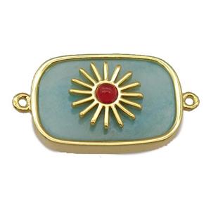 green Amazonite rectangle connector, approx 16-22mm [GM14771]