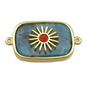 blue Apatite rectangle connector, approx 16-22mm [GM14772]