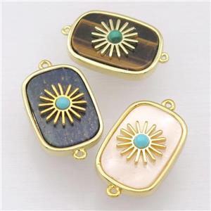 mix Gemstone rectangle connector, approx 16-22mm [GM14773]