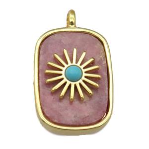 Rhodonite rectangle pendant, approx 16-22mm [GM14775]