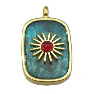 blue Apatite rectangle pendant, approx 16-22mm [GM14785]