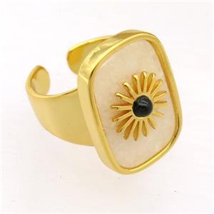 white Jasper Rings, approx 16-22mm [GM14787]