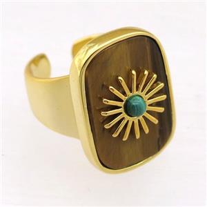 Tiger eye stone Rings, approx 16-22mm [GM14794]