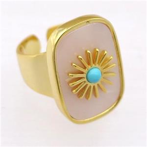 Queen Shell Rings, gold plated, approx 16-22mm [GM14797]