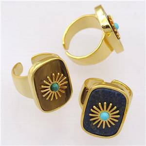 Mix Gemstone Rings, approx 16-22mm [GM14798]