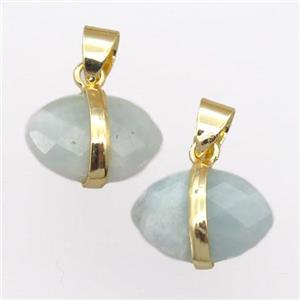Aquamarine pendant, faceted oval, approx 10-15mm [GM14802]