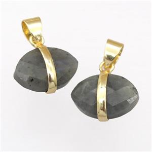 Labradorite pendant, faceted oval, approx 10-15mm [GM14804]