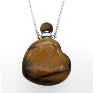 Tiger eye stone perfume bottle Necklace, approx 28-30mm, 50cm length [GM14864]