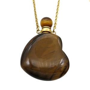 Tiger eye stone perfume bottle Necklace, approx 28-30mm, 50cm length [GM14868]