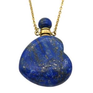 blue Lapis perfume bottle Necklace, approx 28-30mm, 50cm length [GM14869]