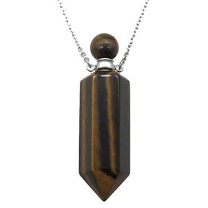 Tiger eye stone perfume bottle Necklace, approx 16-60mm [GM14888]