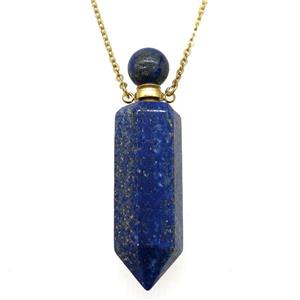 blue Lapis perfume bottle Necklace, approx 16-60mm [GM14893]