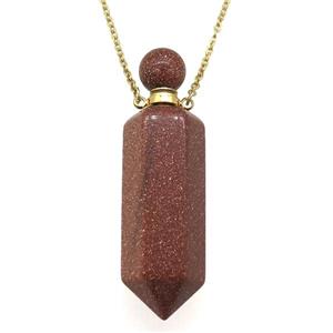 gold SandStone perfume bottle Necklace, approx 16-60mm [GM14898]
