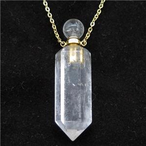 Clear Quartz perfume bottle Necklace, approx 16-60mm [GM14900]